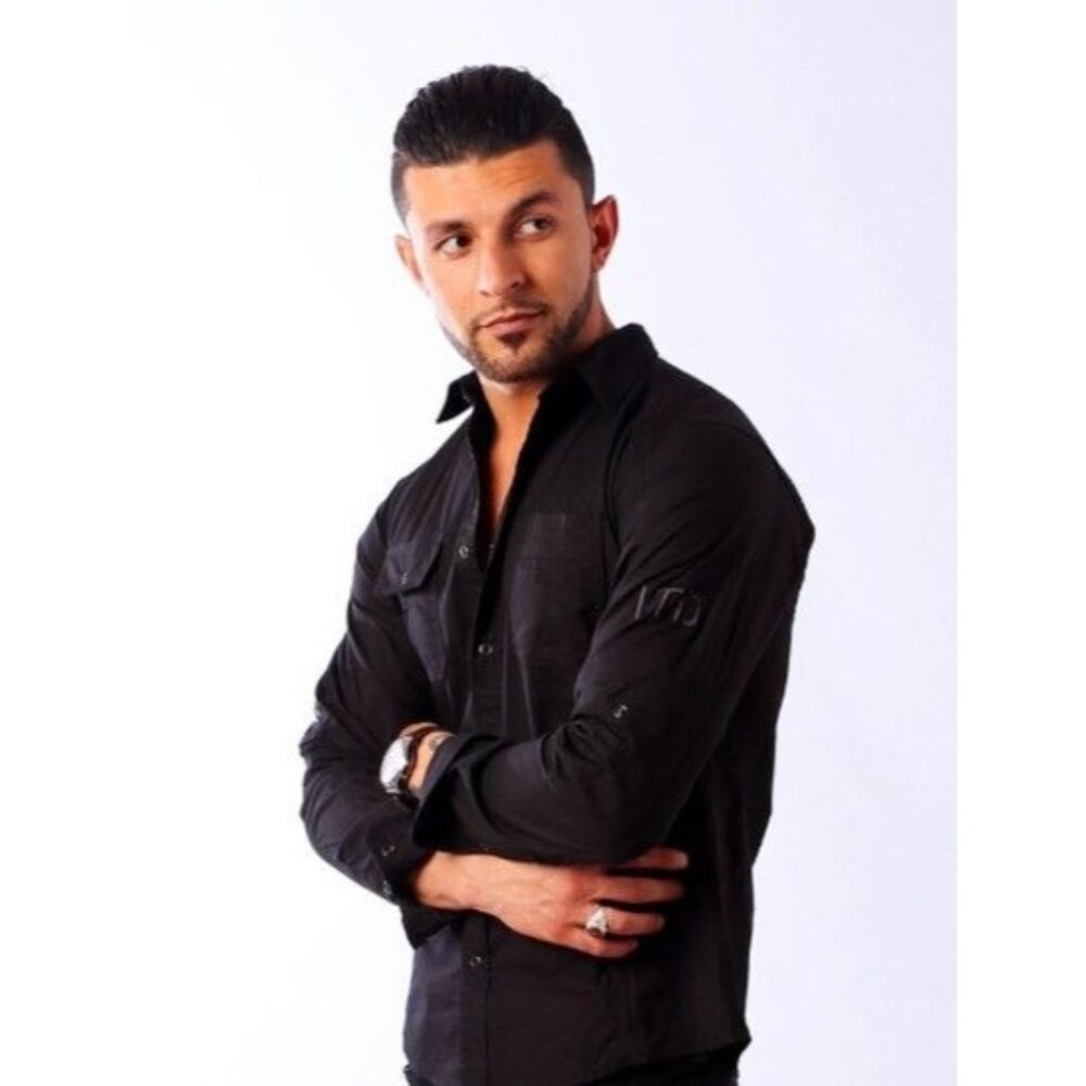 Live The Deen Clothing Co Black Long Sleeve Button-Up Shirt Size L NWT
